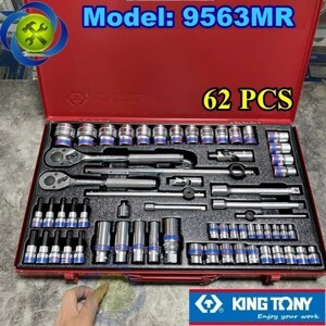 Bộ tuýp 62 chi tiết hệ mét Kingtony 9563MR - 1/4" + 3/8" + 1/2"