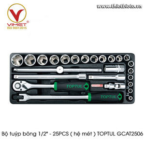 Bộ tuýp bông hệ inch Toptul GCAT2506 - 25 món