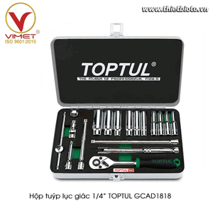 Bộ tuýp bông loại bóng 1/4" 18 món Toptul GCAD1818