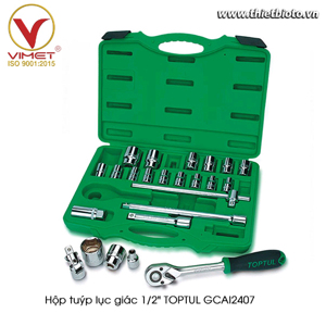 Bộ tuýp đầu 1/2" 24 chi tiết Toptul GCAI2407