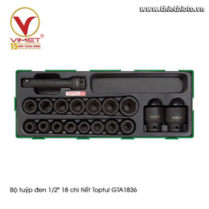 Bộ tuýp đen 1/2" 18 chi tiết Toptul GTA1836