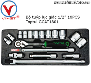 Bộ túyp lục giác 18 chi tiết Toptul GCAT1801 - 1/2"