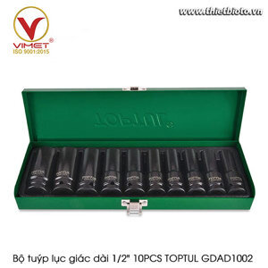 Bộ tuýp lục giác dài 1/2 inch dùng cho súng 10 món Toptul GDAD1002