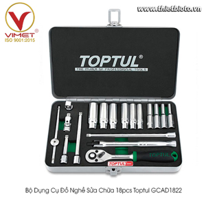 Bộ tuýp Toptul GCAD1822, 1/4" 18 chi tiết