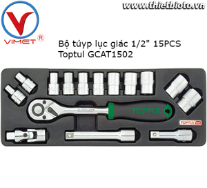 Bộ tuýp vặn ốc 15 chi tiết Toptul GCAT1502