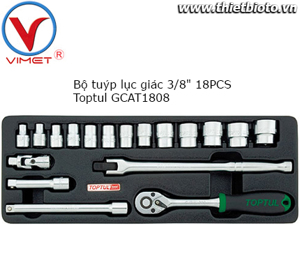 Bộ túyp vặn ốc 18 món Toptul GCAT1808