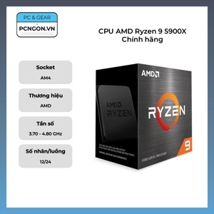 Bộ vi xử lý - CPU AMD Ryzen 9 5900X - 3.7GHz-4.8Hz - 70MB Cache