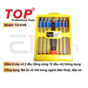 Bộ vít 6 cây sửa điện thoại Top TD-6188