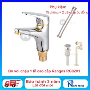 Bộ vòi chậu lavabo 1 lỗ Rangos RG-01V1