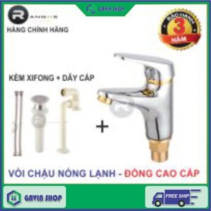 Bộ vòi chậu lavabo 1 lỗ Rangos RG-02V1