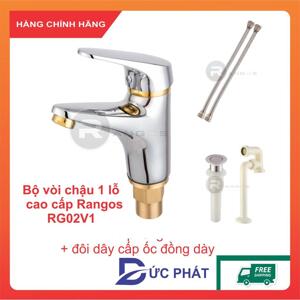 Bộ vòi chậu lavabo 1 lỗ Rangos RG-02V1