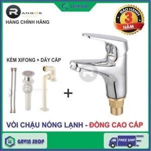 Bộ vòi chậu lavabo 1 lỗ Rangos RG-01V1