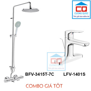 Bộ vòi chậu + sen tắm LFV-1401S + BFV-3415T-7C