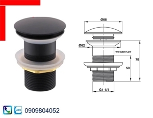 Bộ xả nhấn cho chậu không có xả tràn Hafele 589.25.987