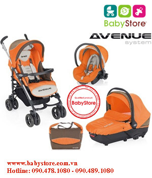 Bộ xe đẩy Brevi Avenue 4 món màu cam BRE748-049