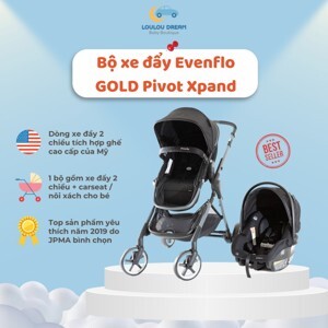 Bộ xe đẩy đôi xe đẩy- nôi xách Evenflo Gold Pivot Xpand Travel System Moonstone