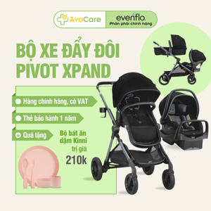 Bộ xe đẩy đôi xe đẩy- nôi xách Evenflo Gold Pivot Xpand Travel System Moonstone