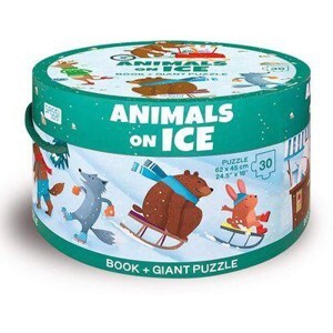 Bộ xếp hình hộp tròn 30 mảnh Động Vật Bắc Cực của hãng SASSI JUNIOR Puzzle Animals on ICE