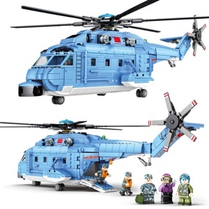 Bộ đồ chơi xếp hình Sembo 202051 - Máy Bay Trực Thăng Z-18 Utility Helicopter 908 Chi Tiết