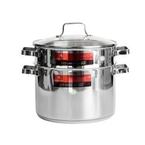 Bộ xửng 3 đáy Happy Cook Milan nắp kiếng ST24-MLG