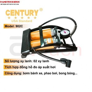 Bơm hơi đạp chân 2 piston Century 902C