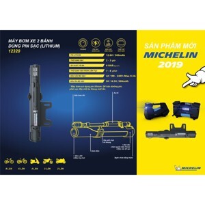 Bơm lốp xe mini dùng pin sạc Michelin 12320 (500mAh)