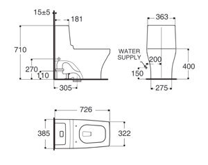 Bồn cầu 1 khối American Standard 2060-WT