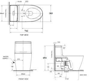 Bồn cầu 1 khối American Standard VF-1808