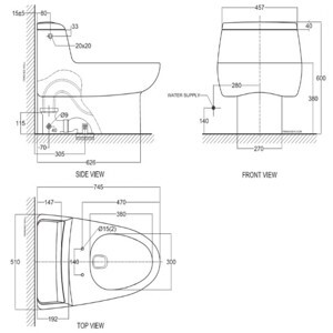 Bồn cầu American Standard 2050WT (2050-WT) - 1 khối