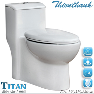 Bồn cầu 1 khối Thiên Thanh Titan (CK68)