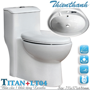 Bồn cầu 1 khối Thiên Thanh Titan (CK68)