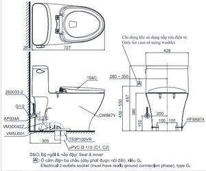 Bồn cầu 1 khối Toto MS887E2