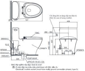 Bồn cầu 1 khối Toto MS887W6