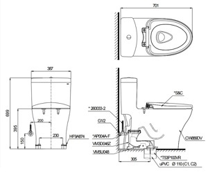 Bồn cầu 1 khối Toto MS889DW4