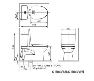 Bồn cầu 2 khối Inax AC-504A+CW-S32VN