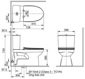 Bồn cầu 2 khối Inax AC-514VWN