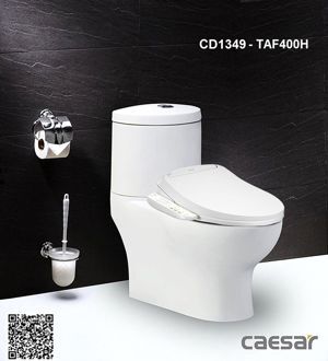 Bồn cầu 2 khối nắp điện tử Caesar CD1349/TAF400H