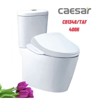 Bồn cầu 2 khối nắp điện tử Caesar CD1348/TAF400H