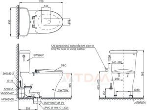 Bồn cầu 2 khối Toto CS986GT2