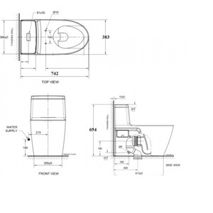 Bồn cầu American Standard VF-1808E - 1 khối