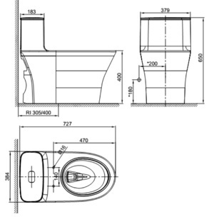 Bồn cầu American Standard WP-1880N - 1 khối