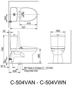 Bồn cầu hai khối Inax C-504VWN