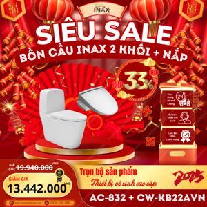 Bồn cầu Inax 2 khối AC-832 + CW-KB22AVN nắp rửa điện tử