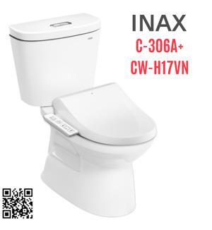 Bồn cầu Inax 2 khối C-306A + Nắp rửa điện tử CW-H17VN