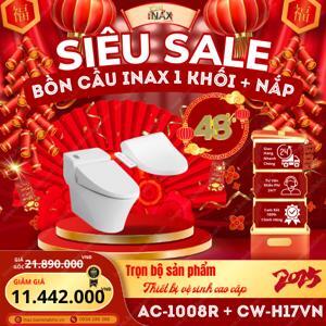 Bồn cầu Inax AC-1008R + CW-H17VN, nắp rửa điện tử