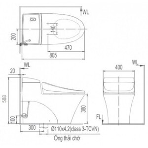 Bồn cầu Inax AC-1017R+CW-S15VN (Nắp shower toilet)