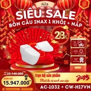 Bồn cầu Inax AC-1032+CW-H17VN - 1 khối, nắp rửa điện tử