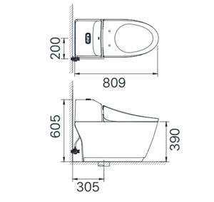 Bồn cầu Inax AC-1032+CW-H17VN - 1 khối, nắp rửa điện tử