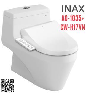 Bồn cầu Inax AC-1035+CW-H17VN - 1 khối, nắp rửa điện tử