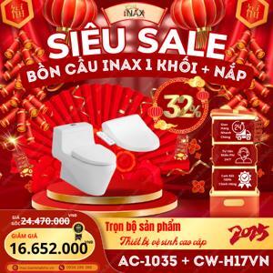 Bồn cầu Inax AC-1035+CW-H17VN - 1 khối, nắp rửa điện tử